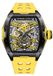 Bonest Gatti Montre pour homme Étoile, noire, automatique, squelettée, avec des accents jaunes