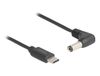 DeLOCK 85398 USB-C naar 5.5 x 2.1 mm DC kabel, haaks, 1.5 meter, Zwart