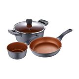 Set BRONZE SG Set van 3 kookpannen 24 + steelpan 16 + pan 24