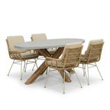 BUITEN living Livorno/Carlos beige dining tuinset