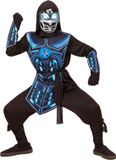 Widmann Cyber Ninja pak Kind, Maat 158, Polyester, Zwart/Blauw
