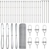 vidaXL Zeshoekig gaashek met grondbevestiging 50 x 0,6 m zilver mesh