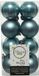 Decoris kleine kerstballen - 16x st - ijsblauw - 4 cm - kunststof
