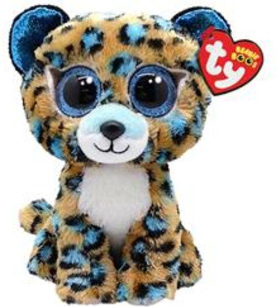 Ty Beanie Boo's Cobalt Leopard 15cm - Pluche Knuffel - Blauw