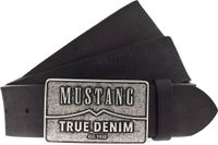 MUSTANG Leren Riem Men Leather Belt W80 Schwarz Zwart