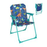 Relaxdays campingstoel kind, klapstoel, speels design, vouwstoel buiten, meerkleurig, 51,5x36x37,5 cm