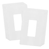 ENERLITES Schroefloze Decorator Muurplaat Kinderveilige Outlet Cover, Glanzende afwerking, Medium Maat 1-Gang 4.9\" H x 3.1\" L, Onbreekbaar Polycarbonaat Thermoplastic, SI8831M-W-10STKS, Wit