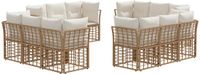 vidaXL - Bank loungeset - Naturel - Polyester