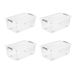 keeeper Opbergbak leo met deksel en wielen, 37 l, 59 x 38 x 24 cm, met clipsluiting, transparant, 4 stuks