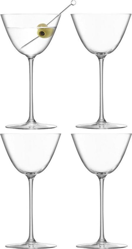 L.S.A. Borough Martini Glass - 195 ml - Set of 4 - Transparent