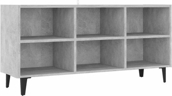 vidaXL Tv-meubel met metalen poten 103,5x30x50 cm betongrijs