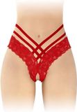 Fashion Secret Erotische Slip met Open Kruis - Rood - One Size