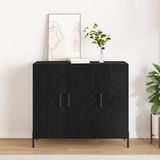 vidaXL Dressoir Zwart Eiken 90 x 34 x 80 cm
