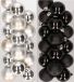 Kaemingk B.V. 32x Boules de Noël en plastique Mix Argent/Noir 4 cm