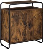 vidaXL - Dressoir - Gerookt - eiken - 68 x 35 x 75 cm - Bewerkt hout