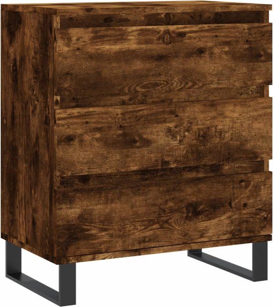 vidaXL Dressoir 60x35x70 cm bewerkt hout gerookt eikenkleurig