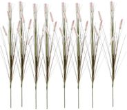 Mica Decorations Herbe de la pampa/herbe de la pampa plante artificielle tige seule - 8x - plumes vertes/violettes - 84 cm