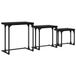 vidaXL Nesting koffietafel 3 st zwart eiken 50.5 x 35 x 53 cm