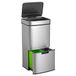 WELL HOME Vuilnisemmer 72 L (47 L + 25 L) vuilnisemmer met 2 vakken, automatische opening met sensor, roestvrij staal, chroom