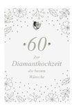 Perleberg Elegante bruiloftskaart met kristallen hart - prachtige diamanten bruiloftskaart 11,6 x 16,6 cm - bruiloftskaart met envelop - speciale en hoogwaardige trouwkaarten