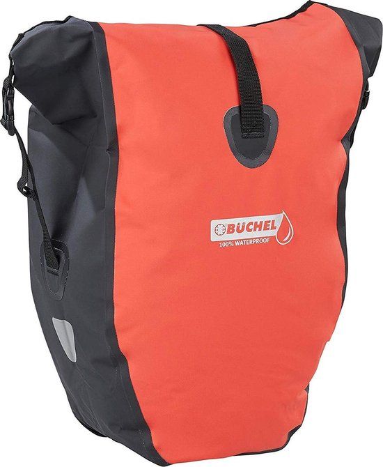 Büchel Luxe Pakaftas - Enkele fietstas - 25,4 Liter - Rood/Zwart