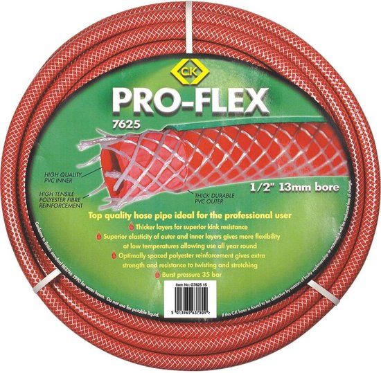 C.K Pro-Flex G762575 Tuinslang 75 m 13 mm 1/2 inch Rood 1 stuk(s)
