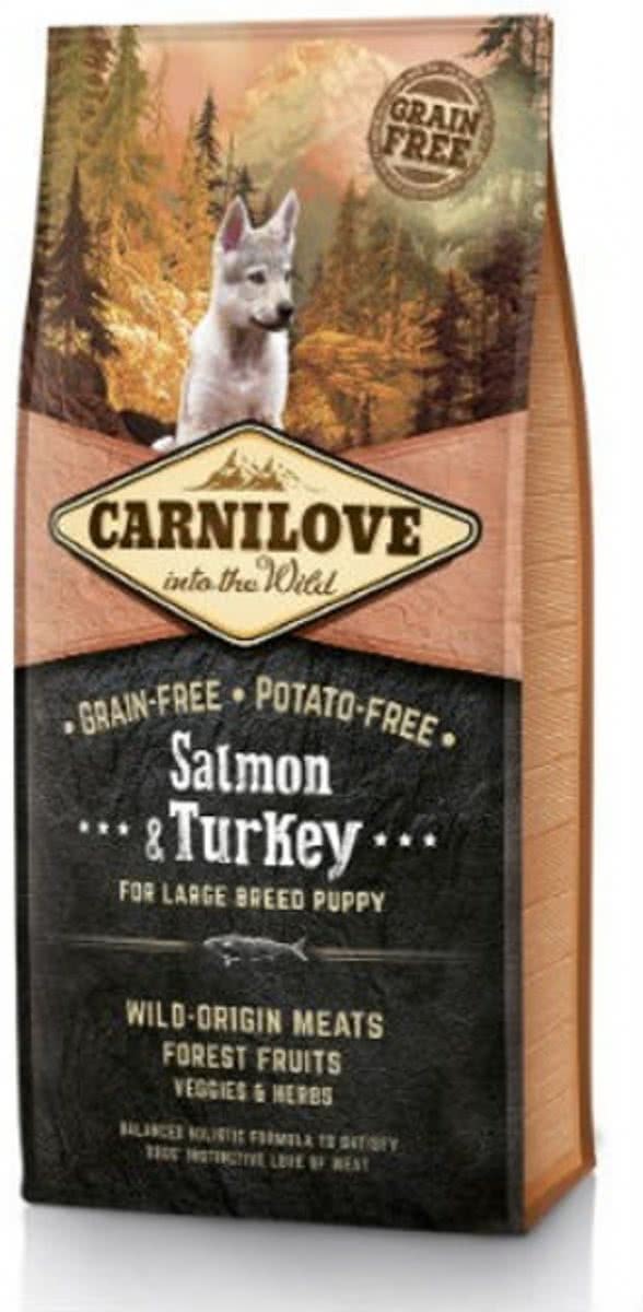 Carnilove Puppy large breed graanvrij hondenvoer Zalm & Kalkoen 12kg met 70% vlees