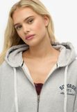 Superdry - Athletic Essentials oversized hoodie met rits - Dames - Glacier Grey Marl - Maat 16