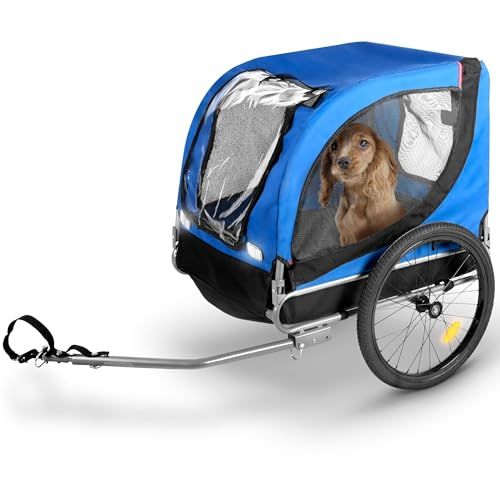 Bicycle Gear Hondenfietskar - Blauw - Opvouwbaar - Max. 25 KG - Met Regenhoes