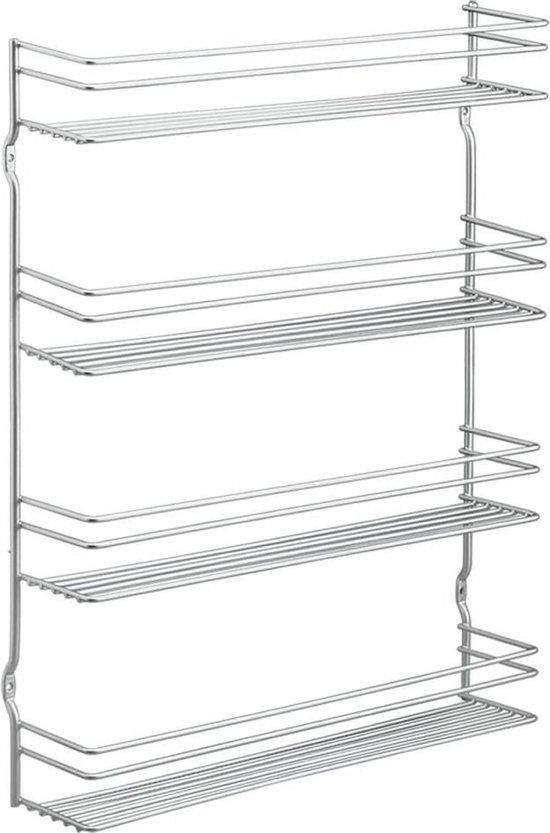 Metaltex Pepito 4 Kruidenrek - Zilvergrijs - 4 Lagen - 36x8x45cm