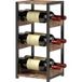 Casier à vin brun rustique pour 6 bouteilles