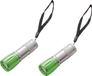 Merkloos Survival zaklamp LED - 2x - groen - compact formaat