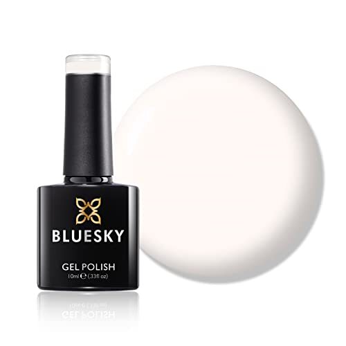 Bluesky Bluesky Gel nagellak, melkachtig wit A049, langdurig, chipbestendig, 10 ml (vereist drogen onder UV-ledlamp)