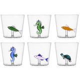Ichendorf Milano Set van 6 Tumblers New Marine Garden Collection, 35 cl, borosilicaatglas, handgemaakt