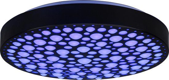 BES LED Trion Carol LED Plafondlamp - 22W - RGB - Dimbaar - Zwart - Rond