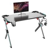 Berserker Gaming Gaming-bureau, 113 x 60 x 75 cm, koolstofvezel/ABS, RGB-led, zwart/rood