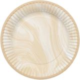 Folat Borden (papier) Marmer Beige 23 cm - 8 stuks