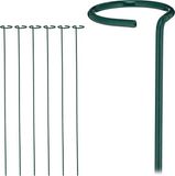 Relaxdays Plantensteun met ring - set van 6 - plantenstok metaal - 80 cm