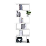 Meerveil Boekenkast, Boekenplank, Vrijstaand, Hoge Houten 6-laags displayplank voor woonkamer thuiskantoor, 70 x 24 x 190,5 cm, wit