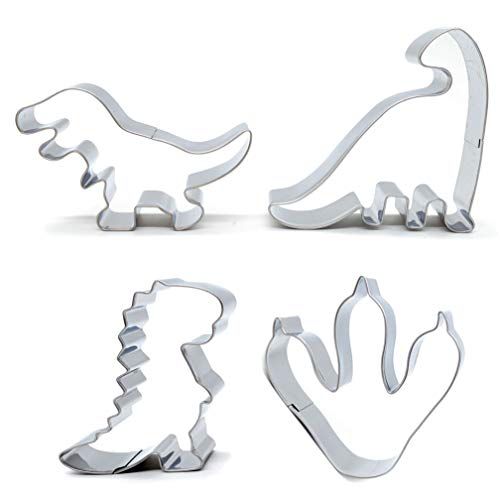 JSONA Dinosaurus Sandwich Cutters Set voor Kinderen, 6 stks Dinosaurus Cookie Sandwich Cutters, RVS Dinosaurus Vormige Sandwich Cutter voor Kinderen