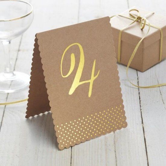 Ginger Ray Feestdecoratie - Tafelnummers - 1-12 - Kraft Perfection
