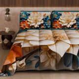 PETTI Artigiani Italiani Bedrukt winterdekbed 170 × 260 cm | Bloemen 05 10