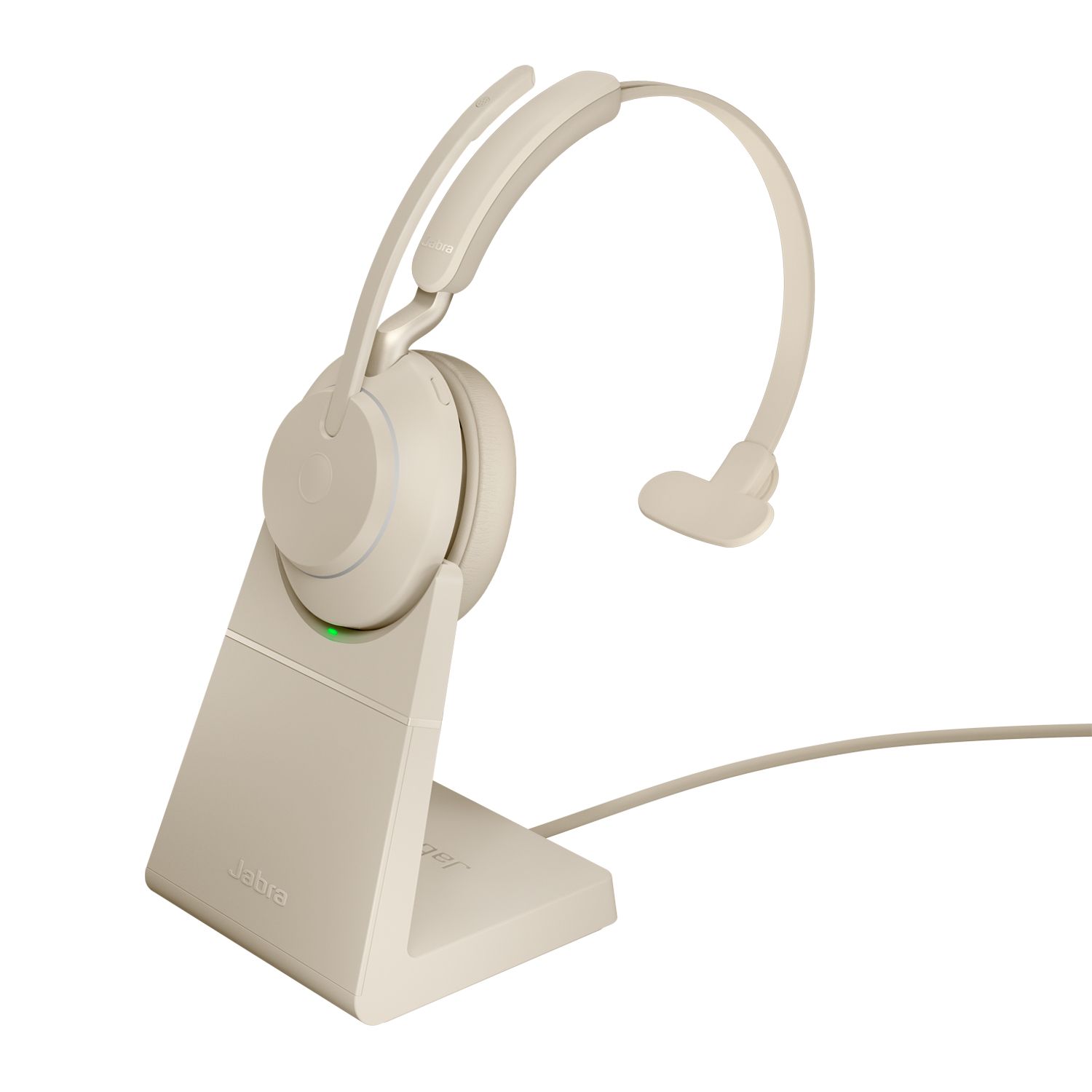 Jabra Evolve2 65 UC Mono Beige + Stand - Bluetooth Headset