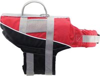 Lalizas Gilet de sauvetage pour chien - Gilet de sauvetage - L - Rouge/Noir - Nylon - Réfléchissant - Avec poignée