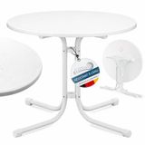 Beautissu Bistrotafel Buiten Ø 70 cm Waterdicht – Inklapbare Ronde Tuintafel Terrastafel Balkontafel – Campingtafel Sta-tafel Eettafel – Hoogte 70 cm – Wit – Bistroni