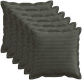 vidaXL Kussensloop 6 st houten antraciet 35 x 35 cm corduroy