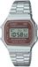 Casio Vintage - Unisex Horloge - Zilverkleurig Metaal - Bruine Wijzerplaat - Digitaal - 3 ATM Waterdicht