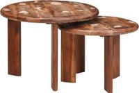 Maison Exclusive Tables gigognes, Set de 2, Multicolore, Ø 50 x 40 cm