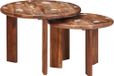 Maison Exclusive Tables gigognes, Set de 2, Multicolore, Ø 50 x 40 cm