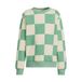 Orange Stars geruite sweater - mintgroen